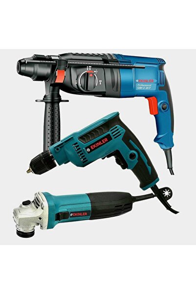 EKİNLER Elektrikli 3 lü Grup Set 10mm Vidalama + Gbh 2-28f Pnömatik Kırıcı De...