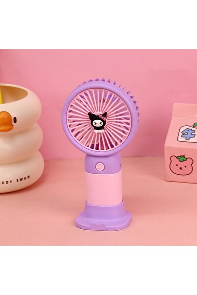Livava Kuromi Mini Fan, Usb Li Ve Şarj Edilebilir, Telefon Tutucu, Mor, 15x8,...