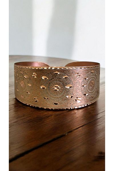 PrestigeSO Copper Bracelet Special Engraved Elegant Design Unisex Bracelet