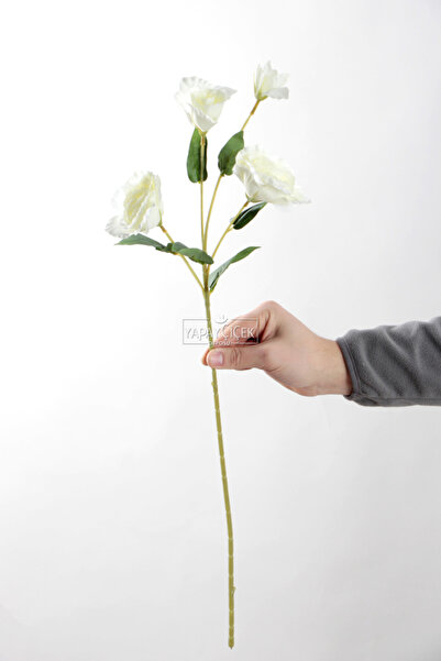 Yapay Çiçek Deposu Yapay Premium Lisyantus Dalı 70 cm Beyaz