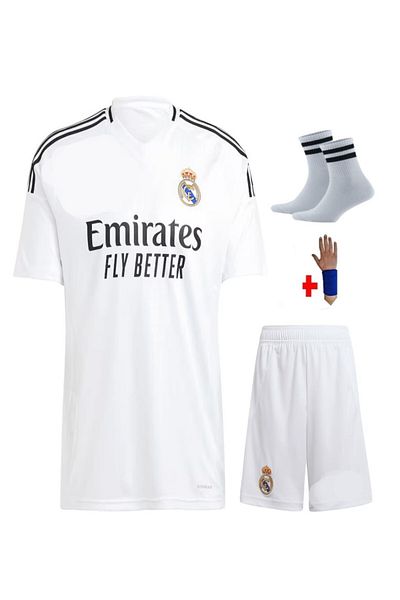 yenteks Mbappe Reall. Madridd. White Kids Jersey 4 Leg