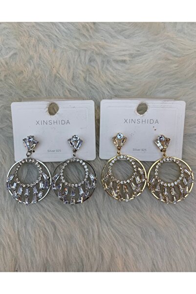 Trendy Işıltılı Halka Küpe
