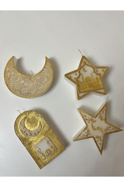 Verda Desing Ramazan İslam Figürlü Yıldız Ay ve Camii Tasarımlı Altın El Yapı...