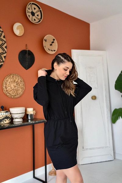 modaserdem Black Sweatshirt Sports Dress