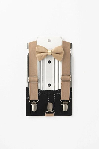 Magu Boys Stylish Suspender and Bow Tie Set – Adjustable Elastic