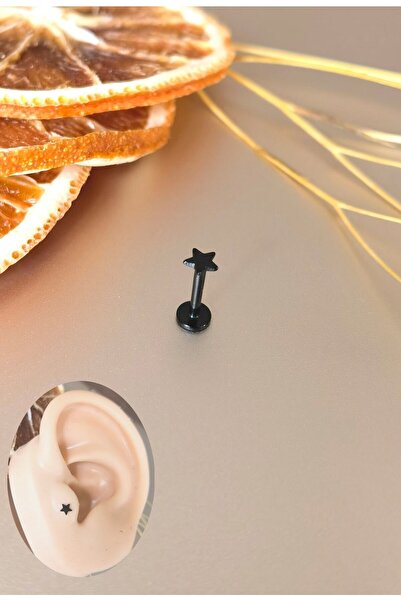 Bylin %100 Cerrahi Çelik Yıldız Labret Pıercıng -kulak&dudak Için1 Adet