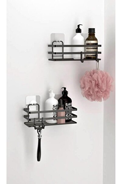 Geseus Banyo Düzenleyici Yapışkanlı Metal Banyo Rafı İkili Duş Rafı Organizer...