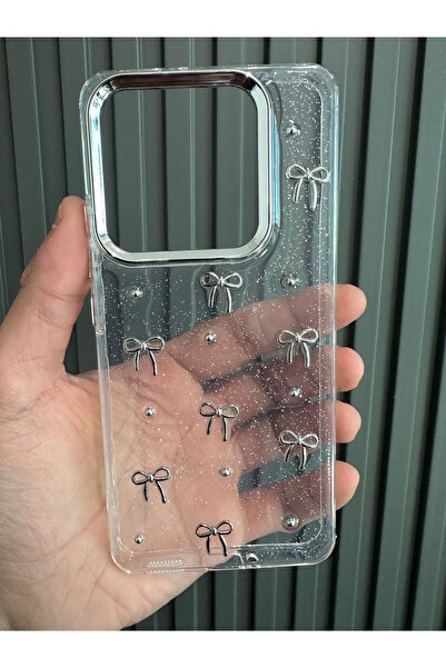 m.tk moveteck Xiaomi Redmi 13c Ve Poco C65 Uyumlu Fiyonk Desenli Şeffaf Kılıf...