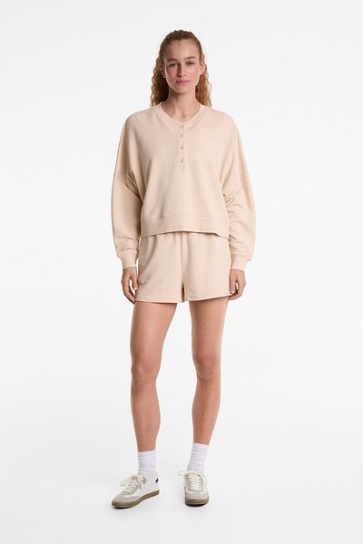 Oysho Buttoned sweatshirt with cotton and modal