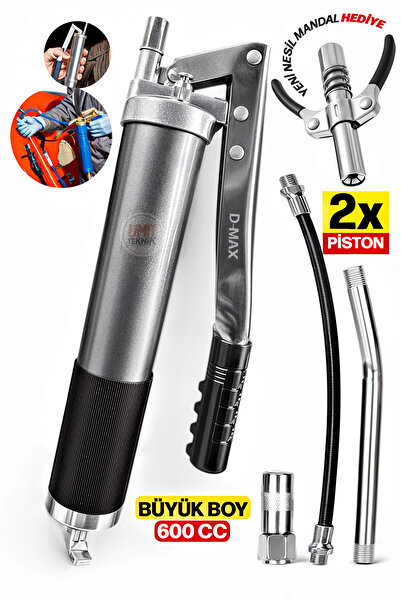 PROXTECH Profesyonel Sızdırmaz Mekanik Çift Mandallı 600cc Gres Pompa Takımı ...