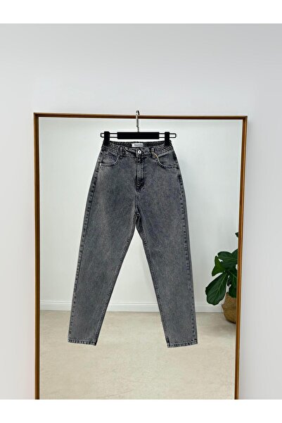 BÜRDE بنطلون جينز بخصر مطاطي كامل المقاس بساق ضيقة 100٪ قطن 100٪