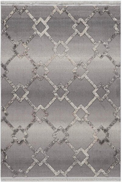 Venice Halı Step 2203 Gri Yumuşak Dokulu Modern Kesme Halı