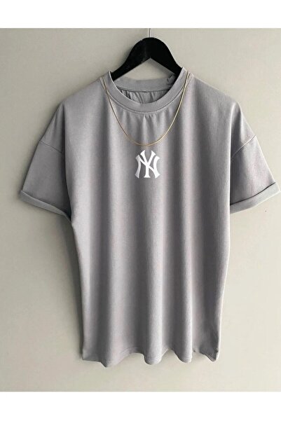 NoVibe Μπλουζάκι υπερμεγέθους Yankee Printed Crew Neck Oversize