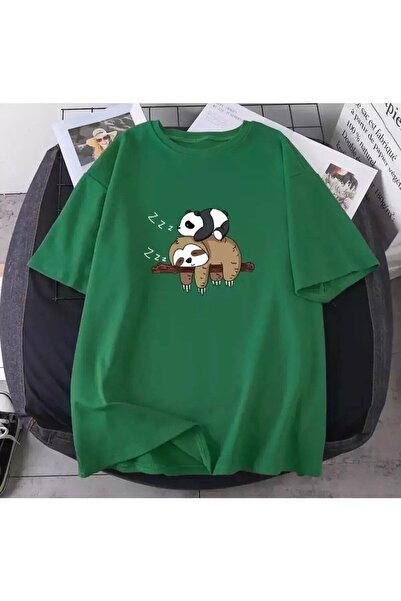 NoVibe Tricou copii supradimensionat cu imprimeu Panda Koala pentru copii