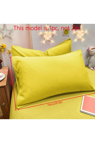 Choice 48x74cm Bright yellow 1 Piece Of Matte Solid Color Pillowcase, Bedroom Pocket Sealed Soft Pillowcase
