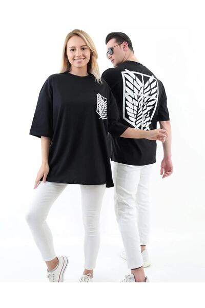 NoVibe Μπλουζάκι Unisex από βαμβάκι μεγάλου μεγέθους Titan Printed Oversize (...