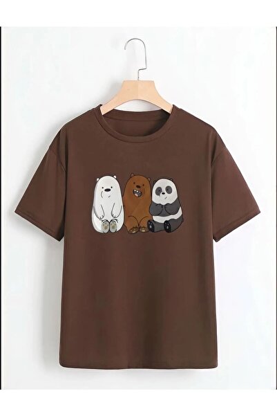 NoVibe Bestie Teddy Bear Printed Oversize Cotton Kids T-Shirt