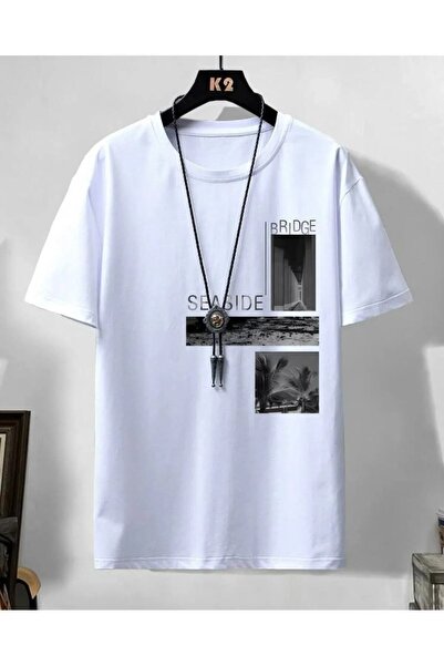 NoVibe Παιδικό μπλουζάκι Kids Bridge Seaside Printed Oversize από βαμβακερό λ...