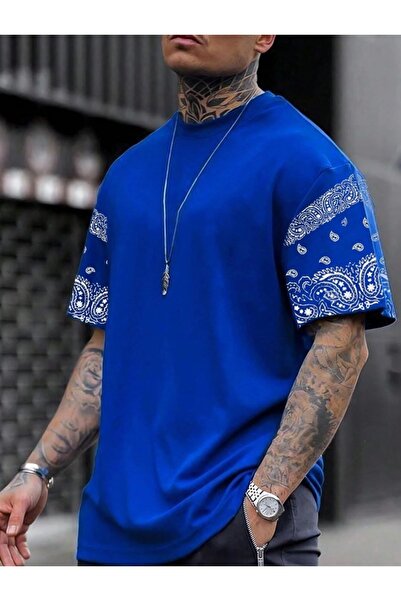 NoVibe Μπλουζάκι Unisex μεγάλου μεγέθους μανίκια με μοτίβο εμπριμέ Oversize