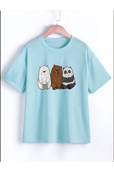 NoVibe Bestie Teddy Bear Printed Oversize Cotton Kids T-Shirt