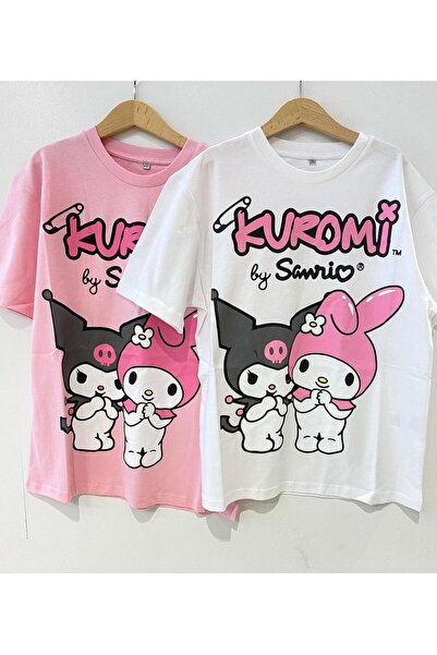NoVibe Children's Kuromi Printed 2-Piece Short Sleeve 100% Cotton T-Shirt