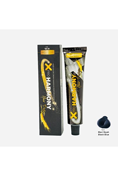 X Pro Harmony Tüp Boya 1.1 Black Blue Mavi Siyah Saç Boyası 60 ml