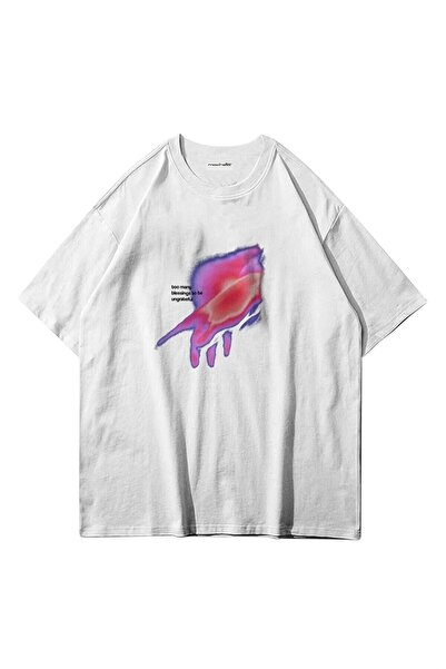 NoVibe Ungrateful Printed Cotton Oversize Crew Neck T-Shirt