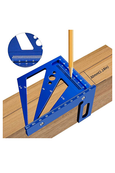 BGA Marangoz mimar çok açılı gönye cetvel hassas çizim 3D cetveli 22,5/30/45/60/67,5/90 derece