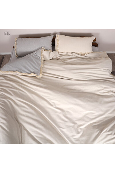 NDC HOME Gray Cream Double Sided Single Duvet Cover Set