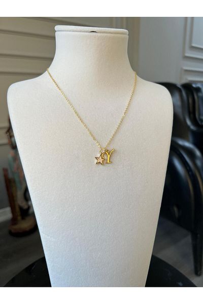Store Y Letter Necklace - with Star Charm and Chain