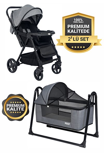 POLLY BABY KETEN FİLELİ SİLİNEBİLİR PORTATİF SALLANIR ANNE YANI  SEPET HAMAK BEŞİK VE ÇİFTYÖN BEBEK ARABASI