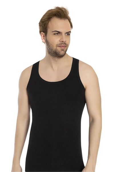 XORVİO Men's Black 2-Piece Undershirt 100% Cotton Flexible Soft Stylish Quality Strappy Undershirt