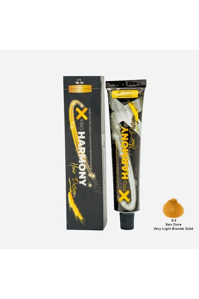 X Pro Harmony Tüp Boya 9.5 Very Light Blonde Mahogany Maun Sarısı Saç Boyası ...