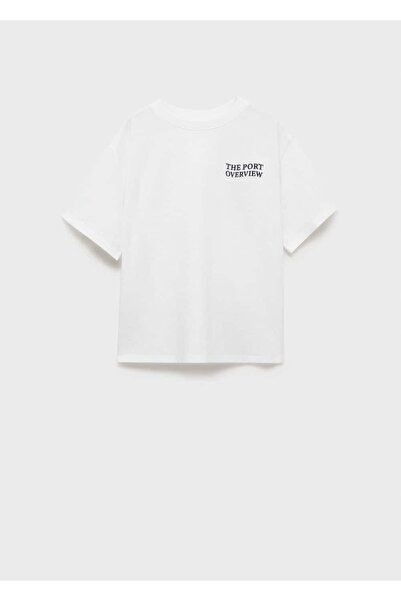 MANGO Kids Βαμβακερό μπλουζάκι με σχέδιο βάρκα