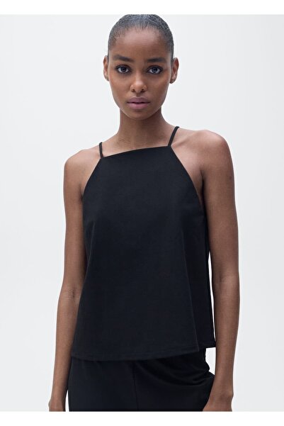 MANGO Woman Pamuklu Halter Yaka Bluz