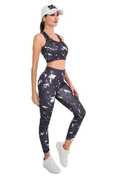 JAWEN طقم بوستير نسائي رياضي بخصر عالٍ وحمالات سميكة مكونة من قطعتين