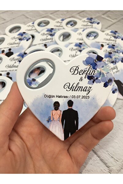 LecaTTe 20 Adet Kalp Magnet Nişan, Söz, Düğün Hediyelik, Açacak Yeni Doğan, D...