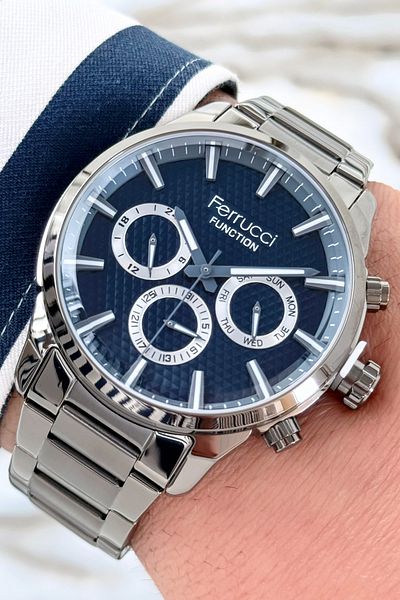 Ferrucci Men's Watch Zmfer086, Mineral Glass and Steel Band & Case