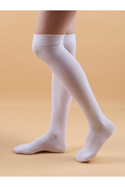 Shuttle Park Дамски екстра дълги бели чорапи над коляното от специална серия