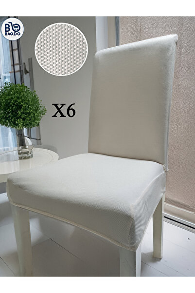 BAQDO Bal peteği desen 6,li , likrali, lastikli, esnek sandalye kılıfı Sandalye Örtüsü