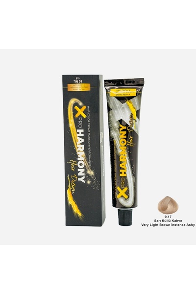 X Pro Harmony Tüp Boya 9.17 Very Light Brown Intense Ashy Sarı Küllü Kahve Sa...