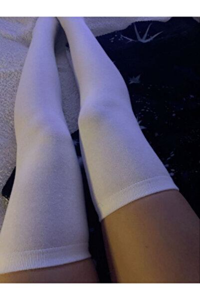 Shuttle Park Дамски екстра дълги бели чорапи над коляното от специална серия