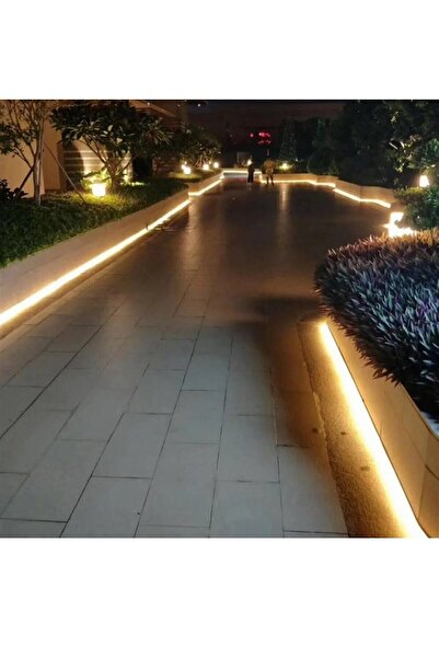 İsra 25 Metre Amber 3 Çipli Şerit Led Işık Hortum Led Aydınlatma Dış Mekan Su Geçirmez Hortum