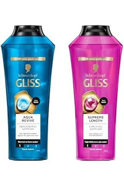 karadağsb Gliss Aqua Revive and Supreme Length Shampoo S (2X400Ml)