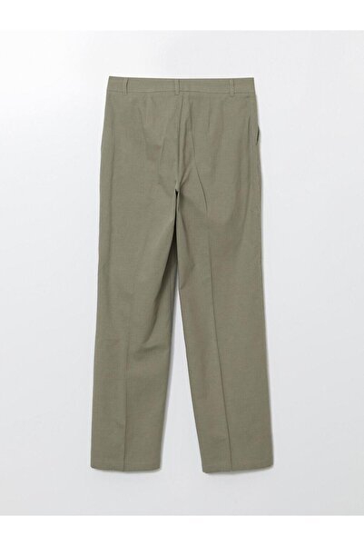 LC Waikiki Lcw Vision Khaki Wide Leg Women's Linen Blend Pants