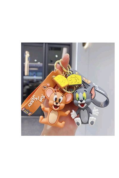 alpikom Tom and Jerry 3D Silicone Large Size Quality Keyring Bag Decoration