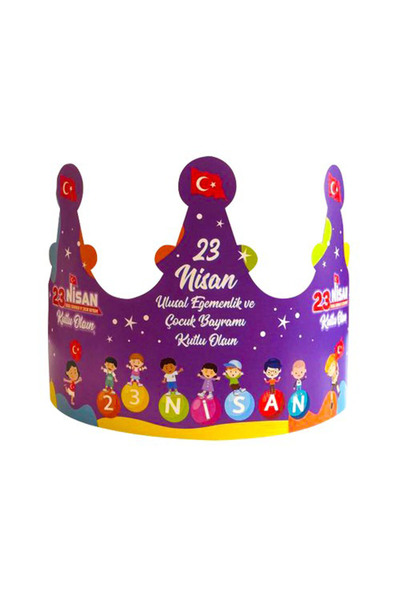 Genel Markalar 23 Nisan Temalı Karton Taç - 25 Adet