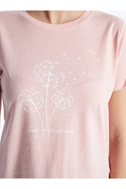 LC Waikiki Γυναικείο μπλουζάκι με στάμπα LCWAIKIKI Classic Crew Neck