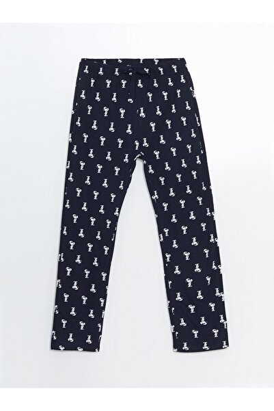 LC Waikiki Lacivert Standart Kalıp Snoopy Baskılı Erkek Pijama Takımı