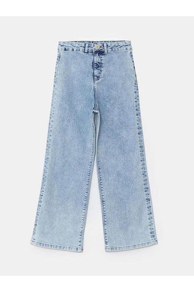 LC Waikiki Lcw Kids Girl's Jeans Trousers with Adjustable Elastic Waist